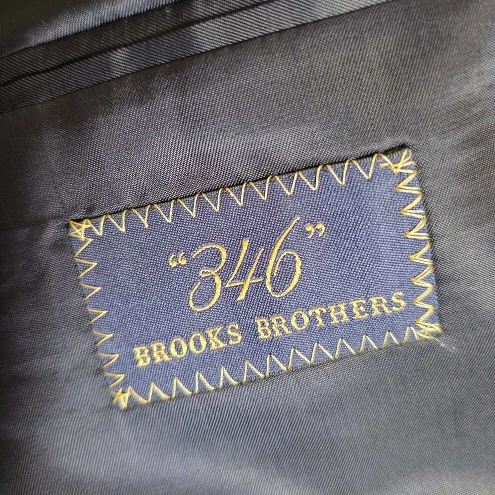 Brooks Brothers Sport‎ Coat Mens 43R Navy Blue Cotton Linen 3 Button Lightweight